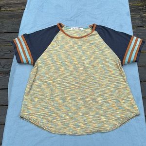 Free People ‘we the free’ Short sleeve multi color shirt size medium